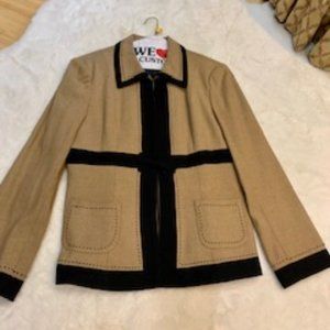 Nanette Lepore Taupe and Black Jacket 8